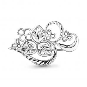 Серебряная брошь AQUAMARINE А70475 фото