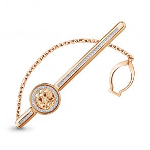 Зажим Для Галстука из золочёного серебра AQUAMARINE с фианитом А72103А-п фото