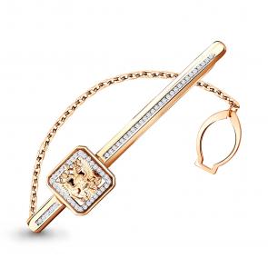 Зажим Для Галстука из золочёного серебра AQUAMARINE с фианитом А72104А-п фото