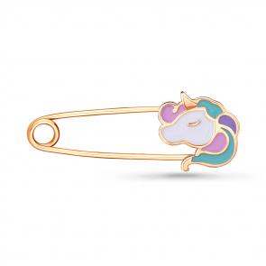 Булавка из золочёного серебра AQUAMARINE с эмалью А72781-п фото