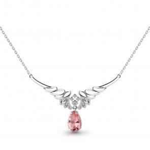 Серебряное колье AQUAMARINE с фианитом и морганитом А7354490А фото