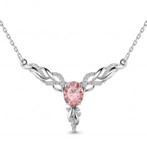 Серебряное колье AQUAMARINE с фианитом и морганитом А7354790А фото