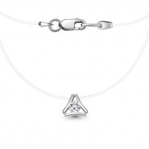 Колье на леске AQUAMARINE с фианитом А73615А фото