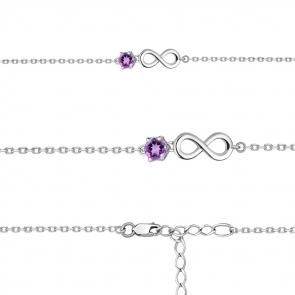 Серебряный браслет AQUAMARINE с аметистом А7364004 фото