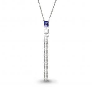 Серебряное колье AQUAMARINE с танзанитом А73648603 фото