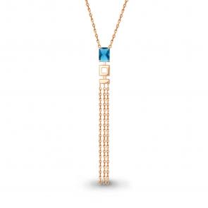 Колье из золочёного серебра AQUAMARINE с Лондон топазом А7364893-п фото