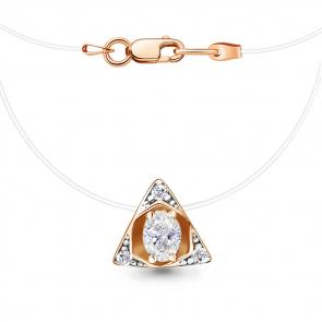 Колье на леске AQUAMARINE с фианитом А73668А-п фото