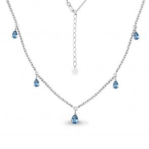 Серебряное колье AQUAMARINE с топазом А7382605 фото