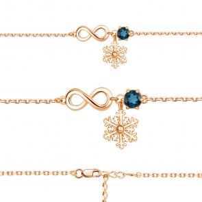 Браслет из золочёного серебра AQUAMARINE с Лондон топазом А7411108-п фото