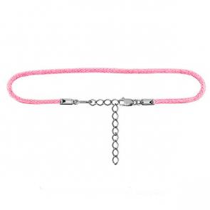 Хлопчатобумажный шнурок с замком из серебра AQUAMARINE А74210 фото