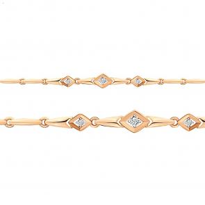 Браслет из золочёного серебра AQUAMARINE с фианитом А74373А-п фото