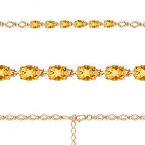 Браслет из золочёного серебра AQUAMARINE с цитрином А7446806-п фото