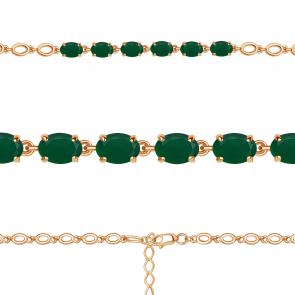 Браслет из золочёного серебра AQUAMARINE с агатом А7446809-п фото