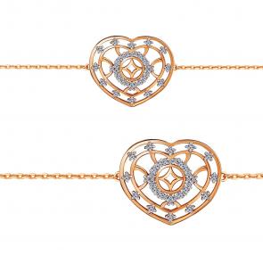 Браслет из золочёного серебра AQUAMARINE с фианитом А74482А-п фото