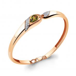 Браслет из золочёного серебра AQUAMARINE с фианитом и султанитом А7449719А-п фото