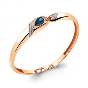 Браслет из золочёного серебра AQUAMARINE с фианитом и Лондон топазом А7449793А-п фото