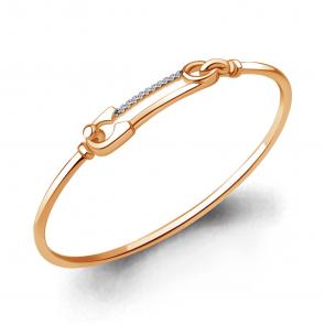 Браслет из золочёного серебра Булавка AQUAMARINE с фианитом А74506А-п фото