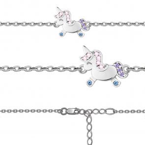 Серебряный браслет AQUAMARINE с фианитом и шпинелью А74514БВД фото