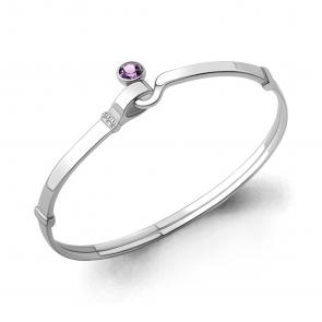 Серебряный браслет AQUAMARINE с фианитом и аметистом А7455504А фото