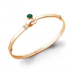 Браслет из золочёного серебра AQUAMARINE с фианитом и агатом А7455509А-п фото