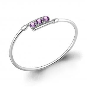 Серебряный браслет AQUAMARINE с аметистом А7456104 фото