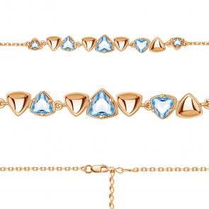 Браслет из золочёного серебра AQUAMARINE с топазом А7462505-п фото