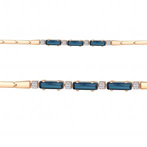 Браслет из золочёного серебра AQUAMARINE с фианитом и Лондон топазом А7465093А-п фото