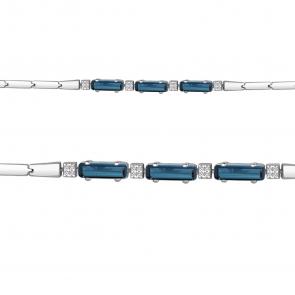 Серебряный браслет AQUAMARINE с фианитом и Лондон топазом А7465093А фото