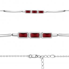 Серебряный браслет AQUAMARINE с гранатом А7465285 фото