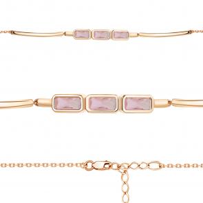 Браслет из золочёного серебра AQUAMARINE с морганитом А7465290-п фото