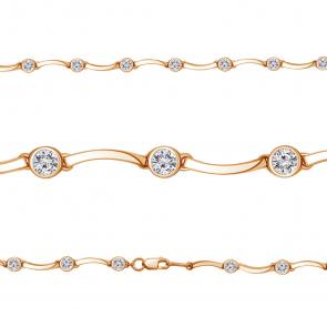 Браслет из золочёного серебра AQUAMARINE с фианитом А74729А-п фото