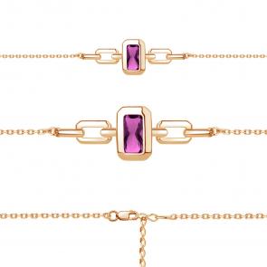 Браслет из золочёного серебра AQUAMARINE с аметистом А7473384-п фото
