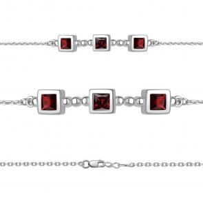 Серебряный браслет AQUAMARINE с гранатом А7474603 фото