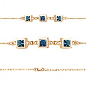 Браслет из золочёного серебра AQUAMARINE с Лондон топазом А7474608-п фото