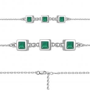 Серебряный браслет AQUAMARINE с агатом А7474609 фото
