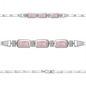 Серебряный браслет AQUAMARINE с фианитом и морганитом А7475090А фото