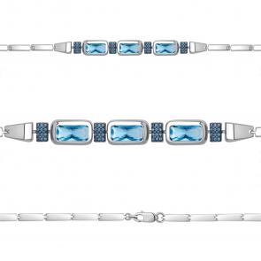 Серебряный браслет AQUAMARINE с топазом и гидротермальным сапфиром А7475092Б фото