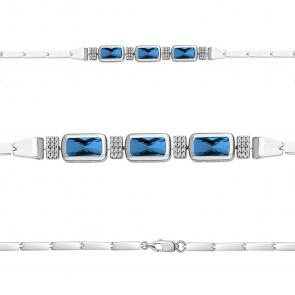 Серебряный браслет AQUAMARINE с фианитом и Лондон топазом А7475093А фото