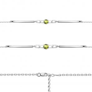 Серебряный браслет AQUAMARINE с хризолитом А7475607 фото