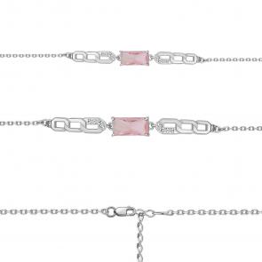 Серебряный браслет AQUAMARINE с фианитом и морганитом А7475790А фото