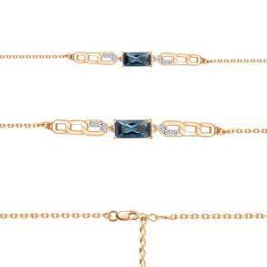 Браслет из золочёного серебра AQUAMARINE с фианитом и Лондон топазом А7475793А-п фото