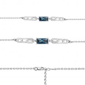 Серебряный браслет AQUAMARINE с фианитом и Лондон топазом А7475793А фото