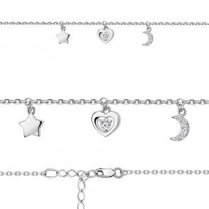 Серебряный браслет AQUAMARINE с фианитом А74766А фото