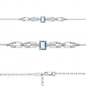 Серебряный браслет AQUAMARINE с фианитом и турмалином А7477288А фото