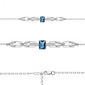 Серебряный браслет AQUAMARINE с фианитом и Лондон топазом А7477293А фото