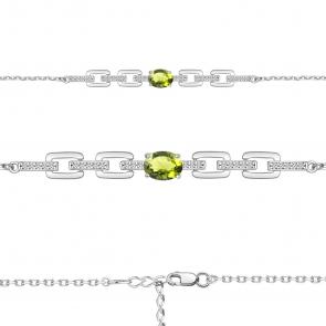 Серебряный браслет AQUAMARINE с фианитом и хризолитом А7477707А фото