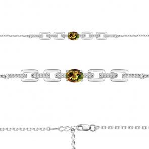 Серебряный браслет AQUAMARINE с фианитом и султанитом А7477719А фото