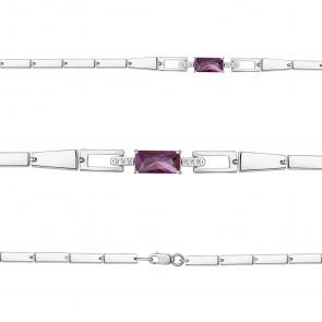 Серебряный браслет AQUAMARINE с фианитом и аметистом А7478084А фото