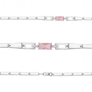 Серебряный браслет AQUAMARINE с фианитом и морганитом А7478090А фото