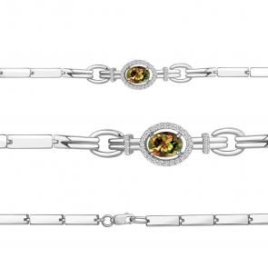 Серебряный браслет AQUAMARINE с фианитом и султанитом А7478219А фото